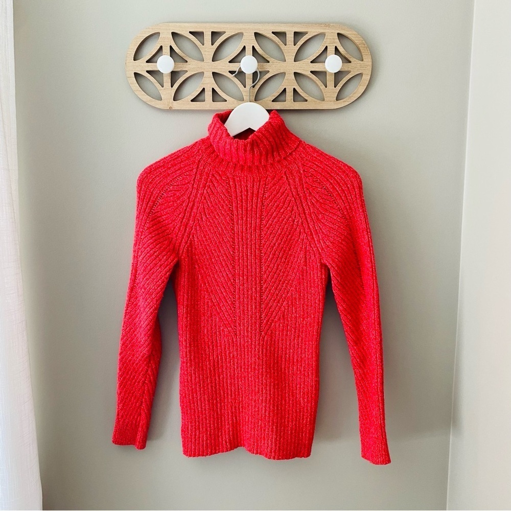 Sundance Ribbed Turtleneck Sweater Red Sz Small